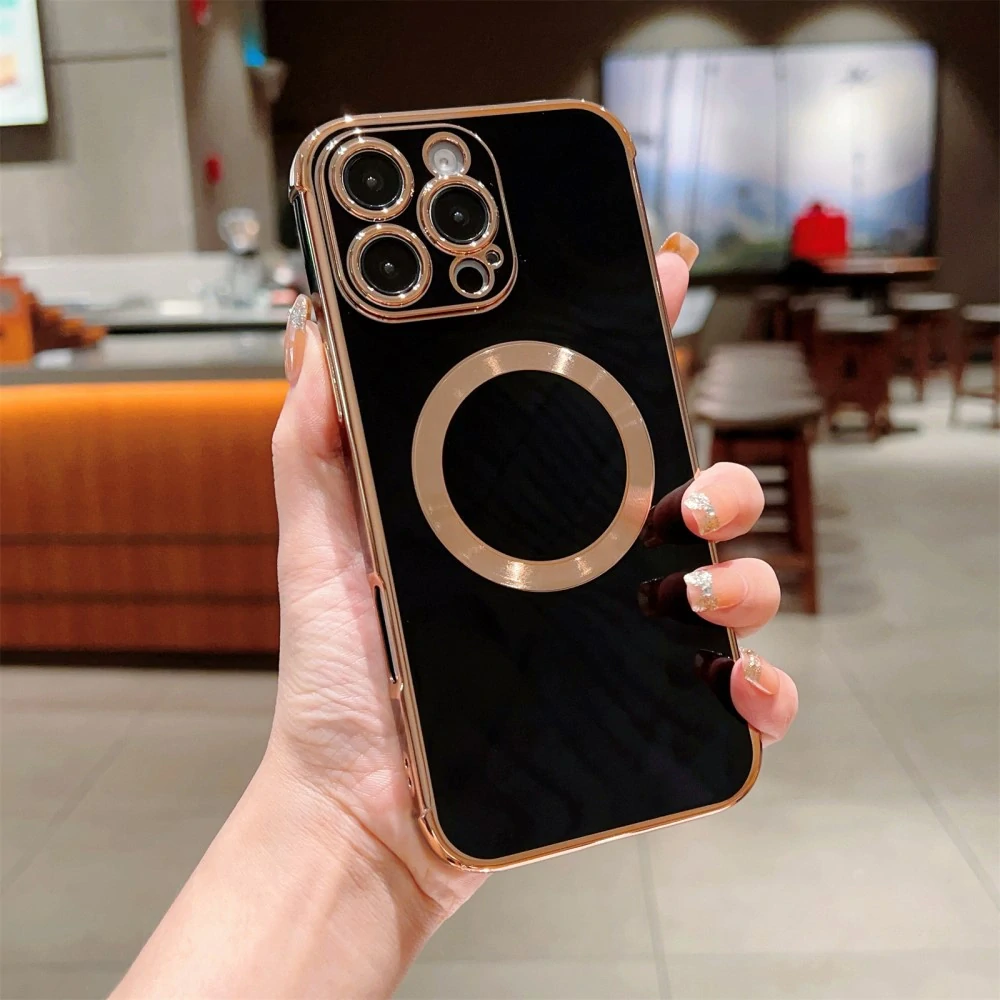 Kryt na iPhone 16 Pro Luxury s podporou MagSafe čierny