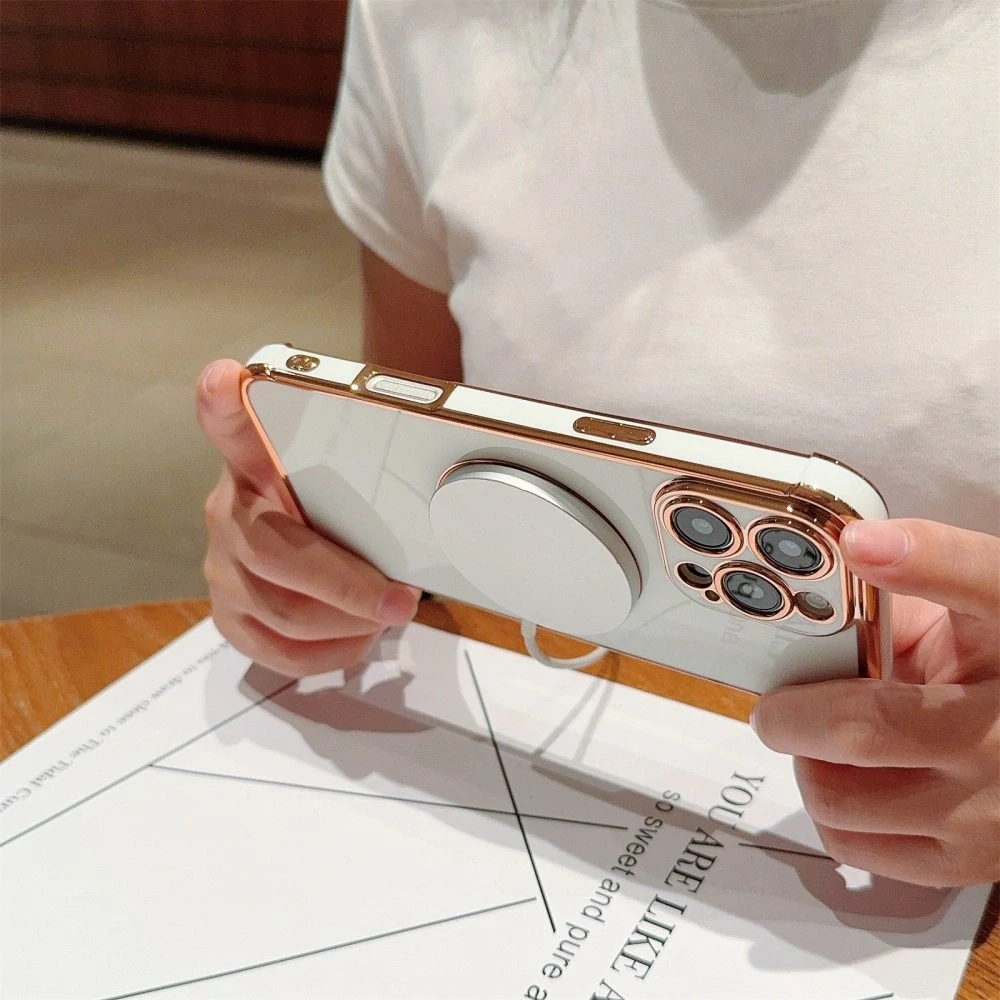 Kryt na iPhone 16 Pro Luxury s podporou MagSafe biely