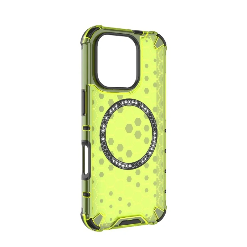Kryt na iPhone 16 Pro odolný Honeycomb s podporou MagSafe zelený