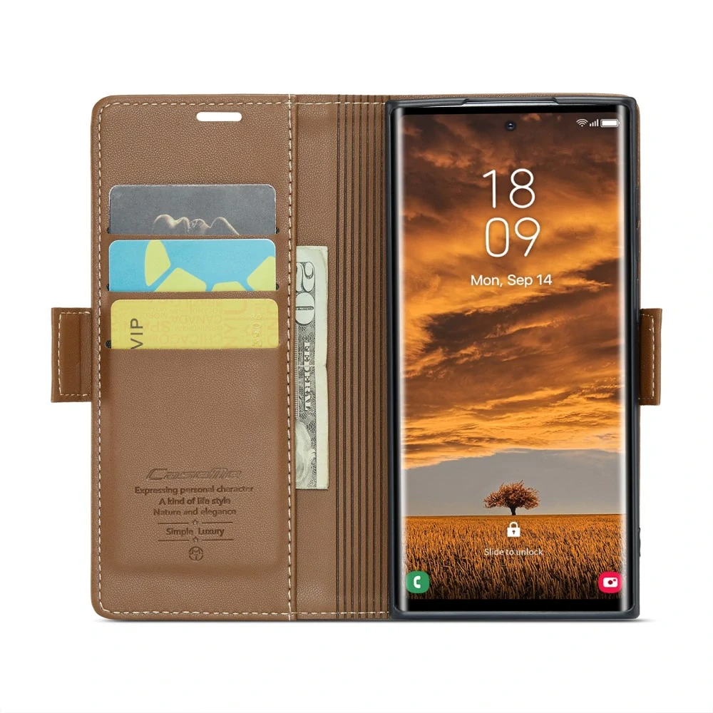 Puzdro na Samsung Galaxy S25 Ultra CASEME smooth hnedé