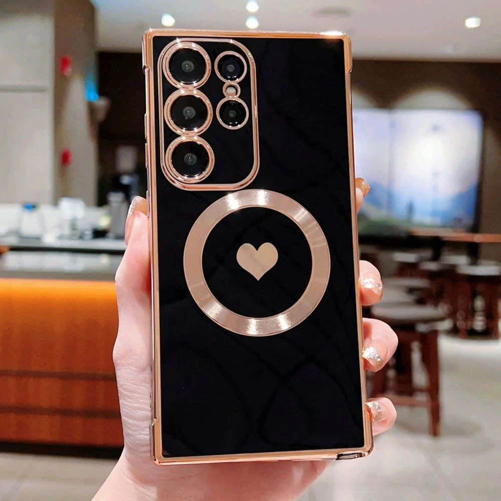 Kryt na Samsung Galaxy S25 Ultra Srdiečko s podporou MagSafe čierny