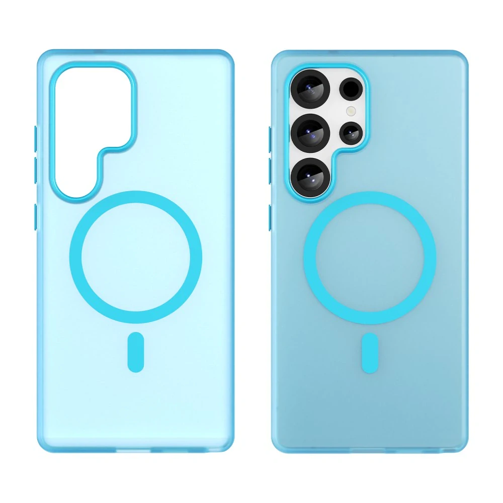 Kryt na Samsung Galaxy S25 Ultra gumový Magnetic (podpora MagSafe) modrý