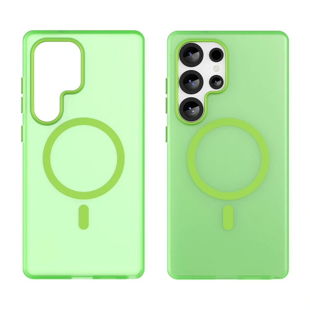 Kryt na Samsung Galaxy S25 Ultra gumový Magnetic (podpora MagSafe) zelený