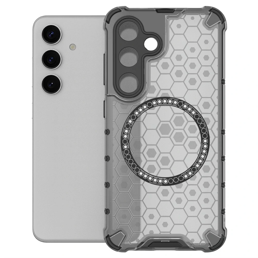 Kryt na Samsung Galaxy S24 odolný Honeycomb s podporou Magsafe šedý