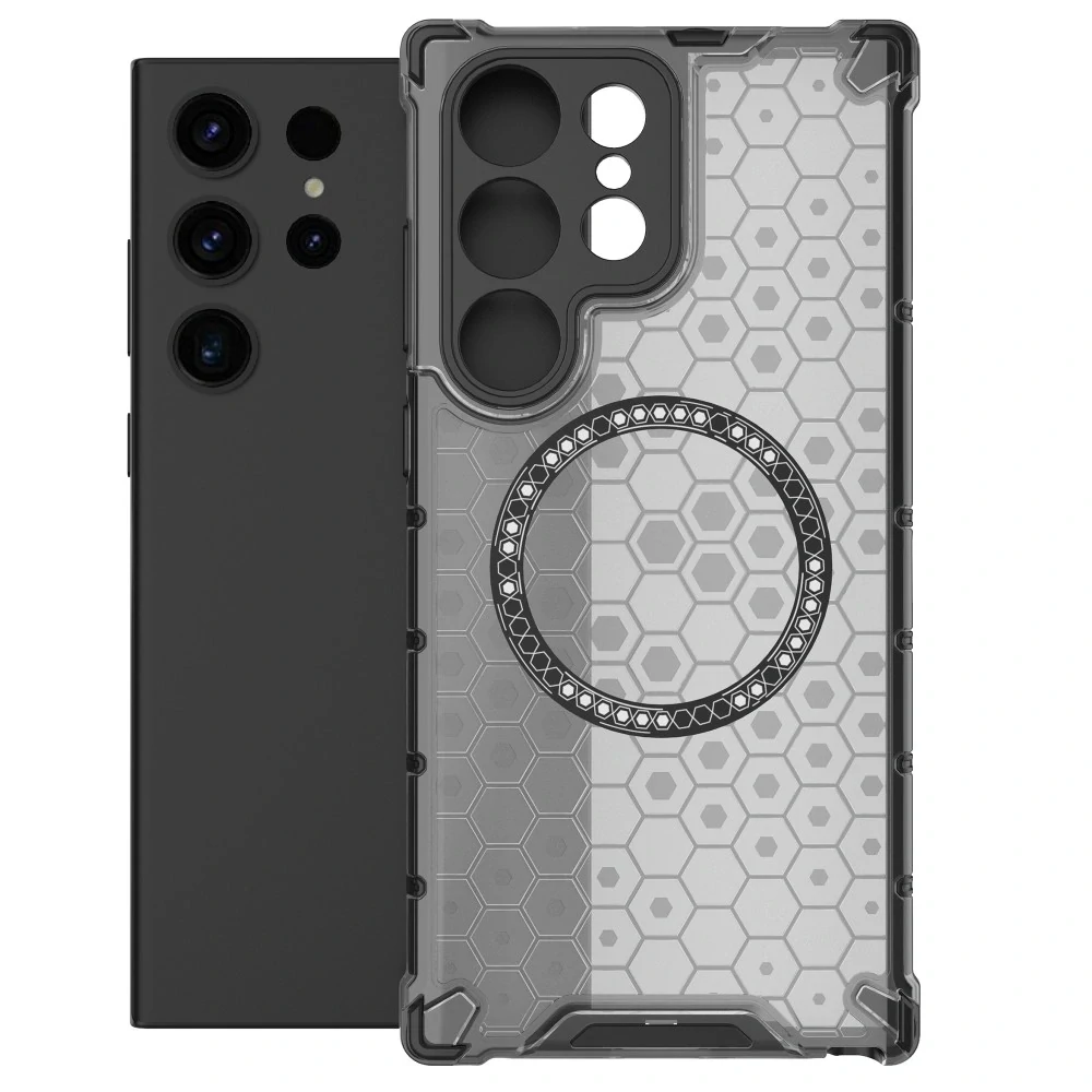 Kryt na Samsung Galaxy S24 Ultra odolný Honeycomb s podporou Magsafe sivý
