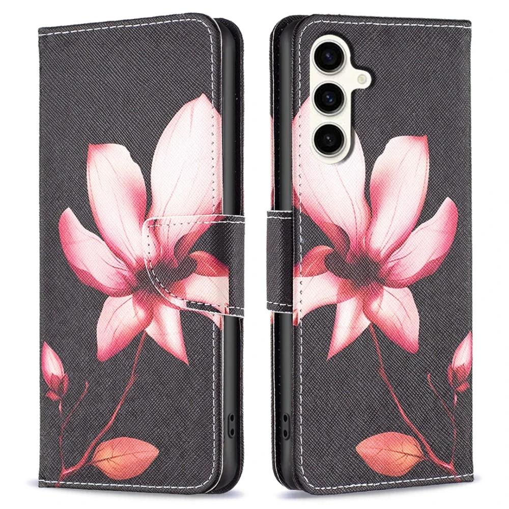 Puzdro na Samsung Galaxy S23 FE Kvety čierne