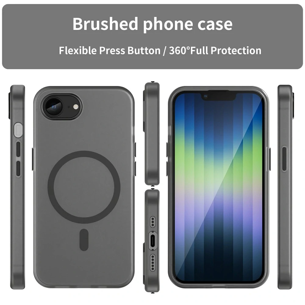 Kryt na iPhone 16E Candy s podporou MagSafe čierny