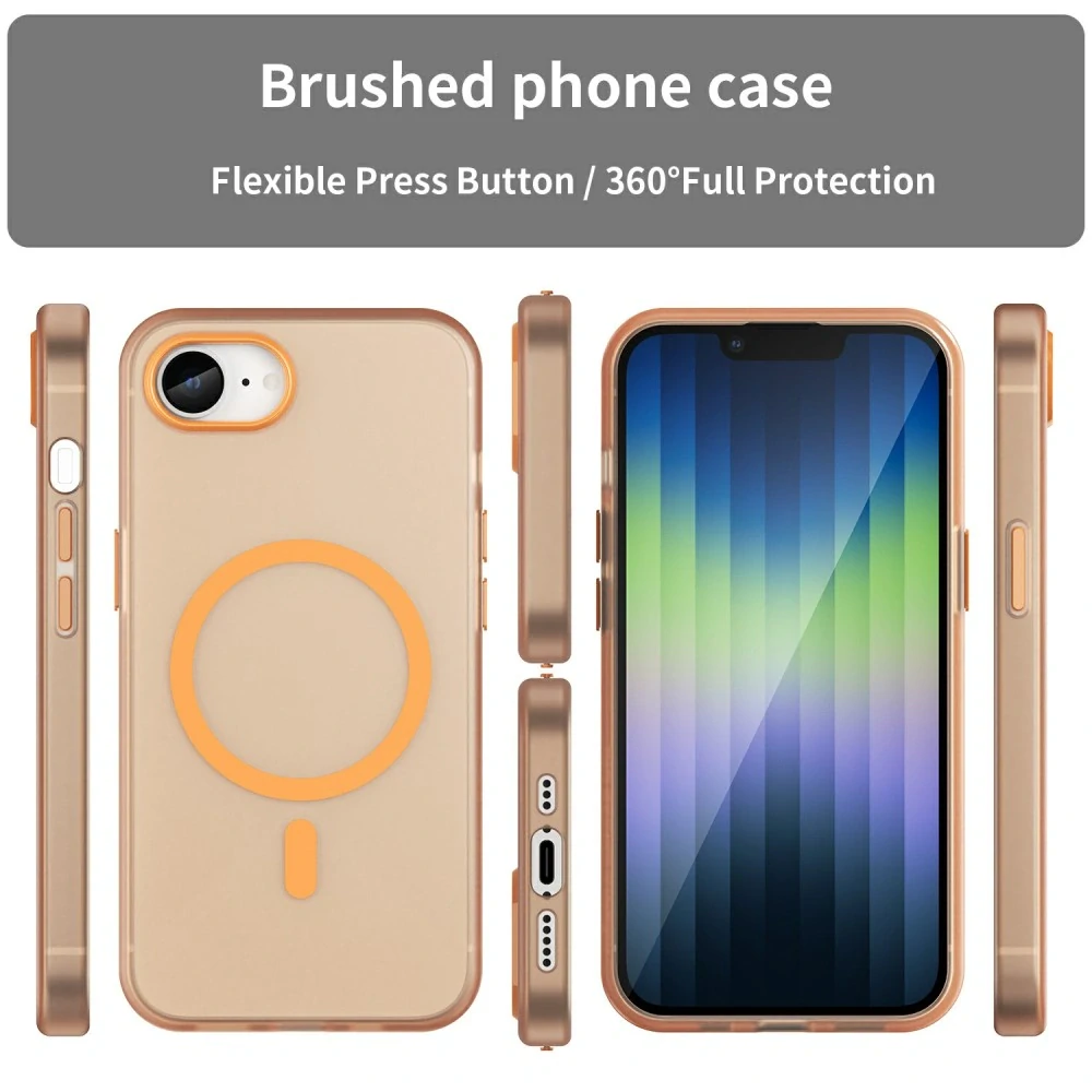 Kryt na iPhone 16E Candy s podporou MagSafe oranžový