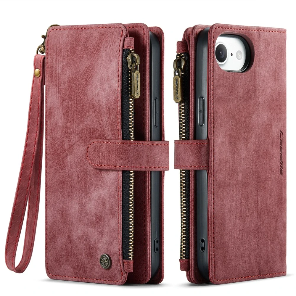 Puzdro pre iPhone 16E CASEME Luxury Double Layer červené