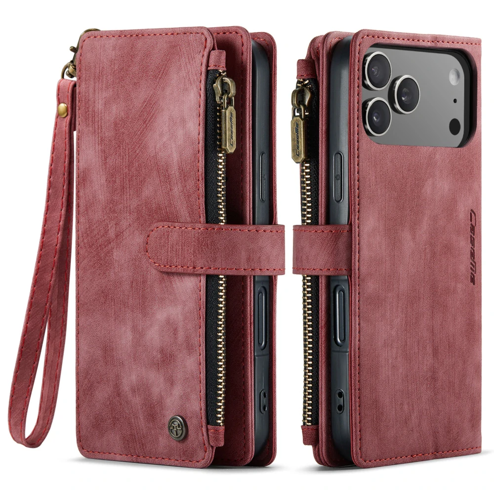 Puzdro pre iPhone 17 Pro CASEME Luxury Double Layer červené