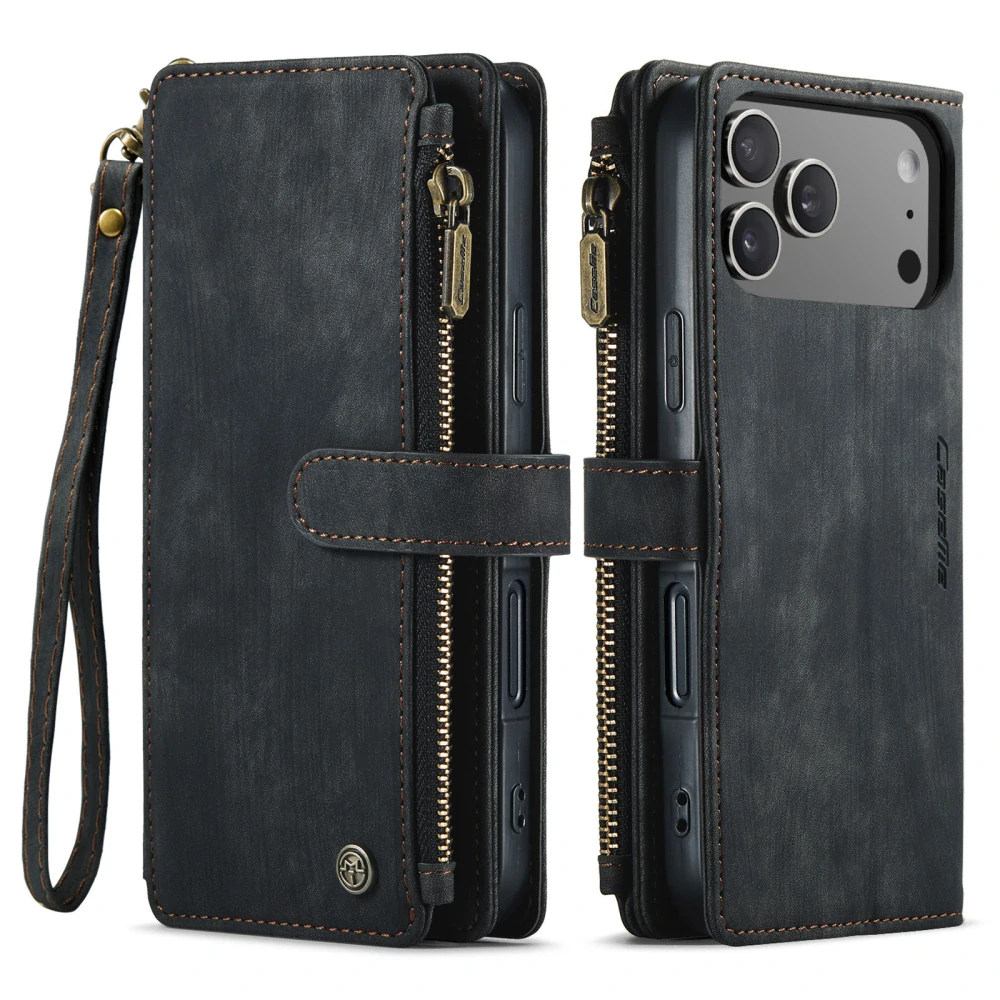 Puzdro pre iPhone 17 Pro CASEME Luxury Double Layer čierne