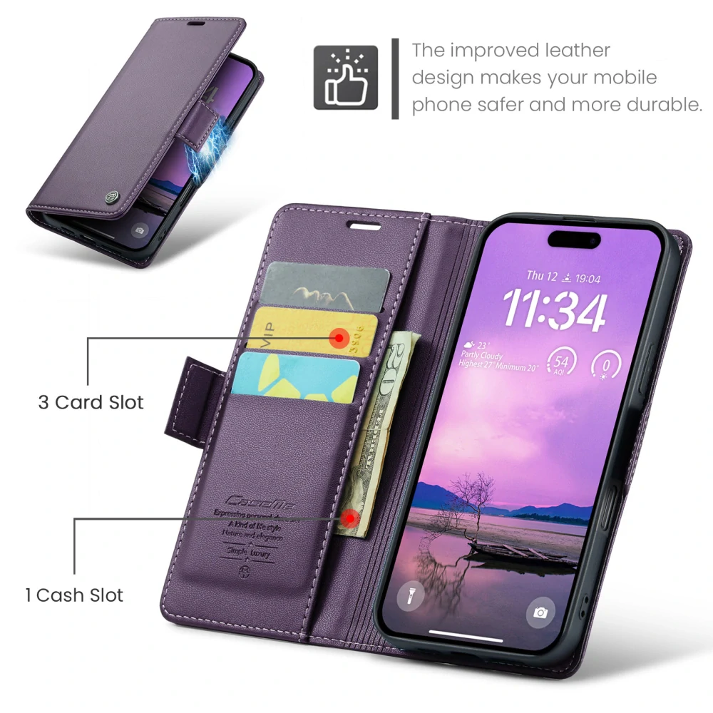 Puzdro na iPhone 17 CASEME Smooth fialové