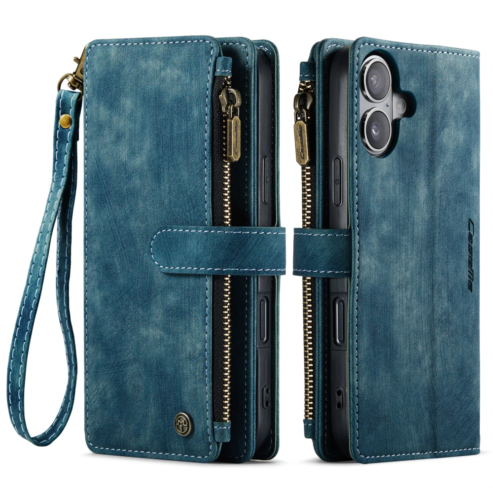 Puzdro pre iPhone 17 CASEME Luxury Double Layer modré