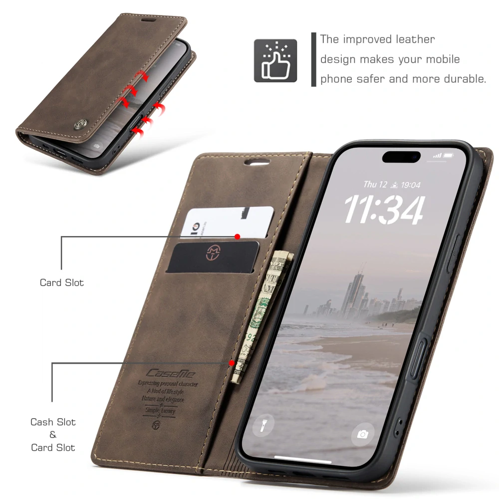 Puzdro CASEME pre iPhone 17 hnedé