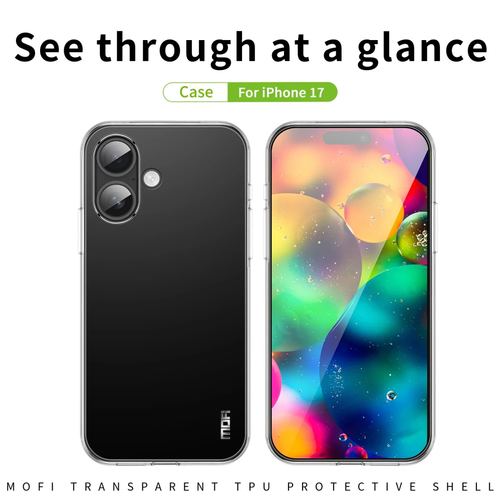 Kryt na iPhone 17 gumový MOFI číry