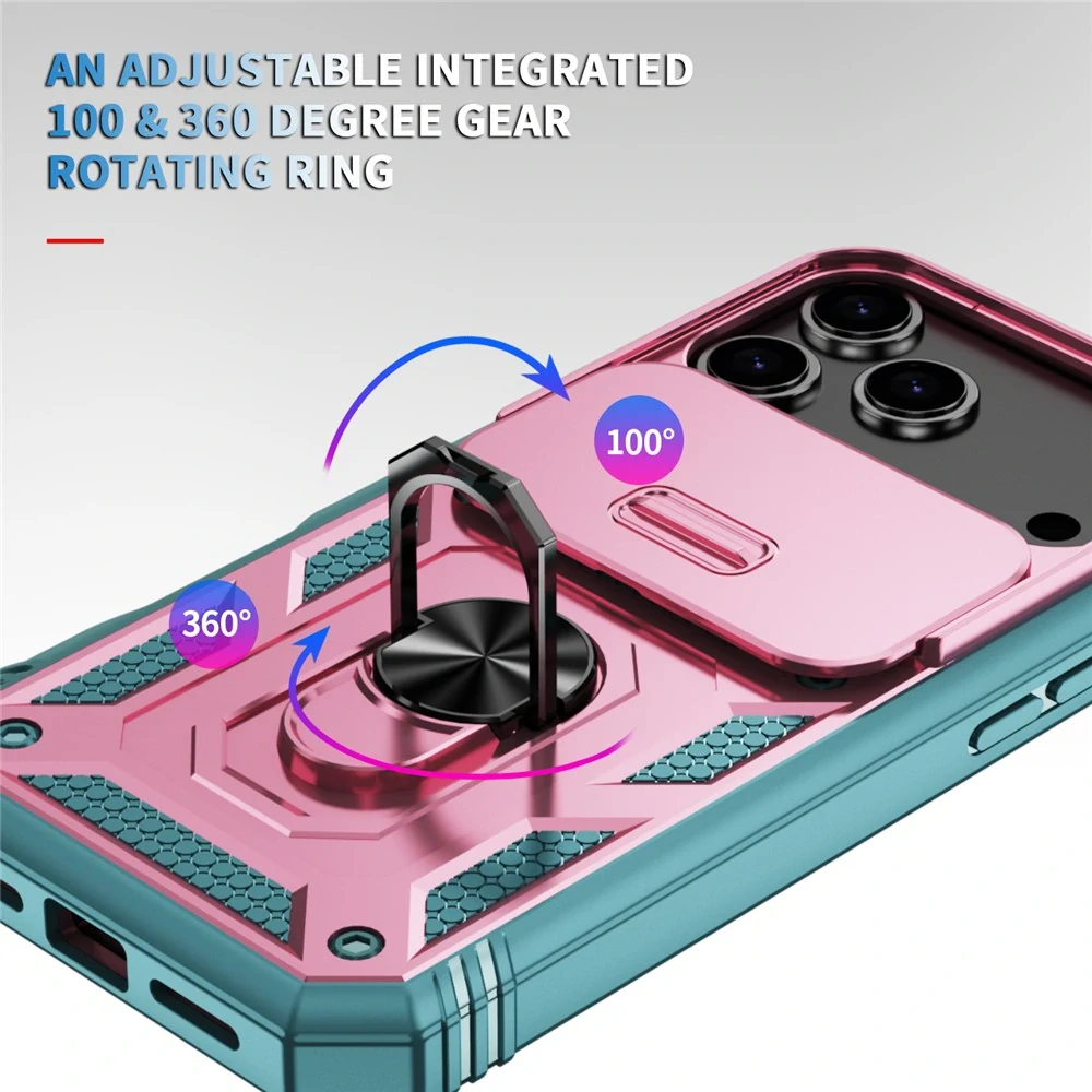 Kryt na iPhone 17 Pro Max odolný s krytkou na fotoaparát ružový
