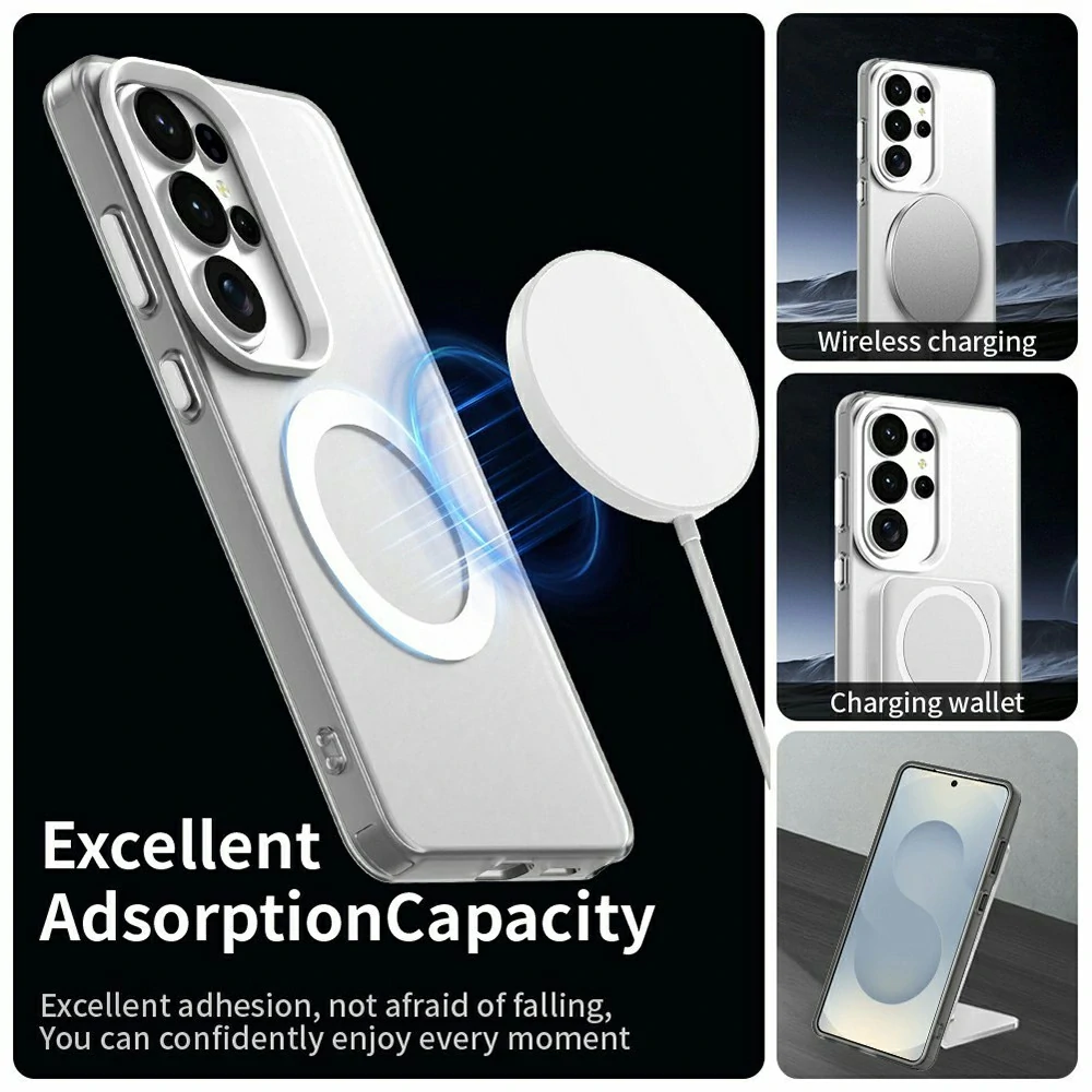 Kryt na Samsung Galaxy S26 Ultra gumový Magnetic (podpora MagSafe) biely