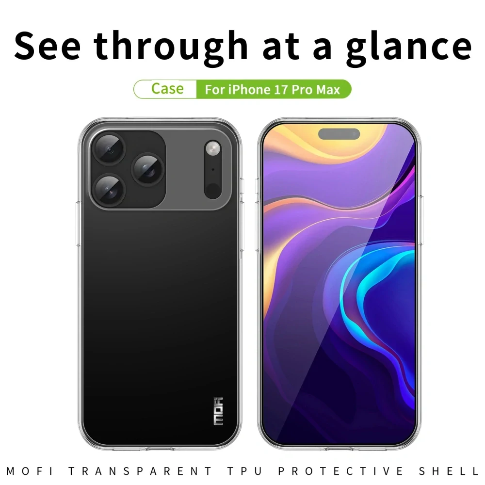 Kryt na iPhone 17 Pro Max gumový Mofi číry
