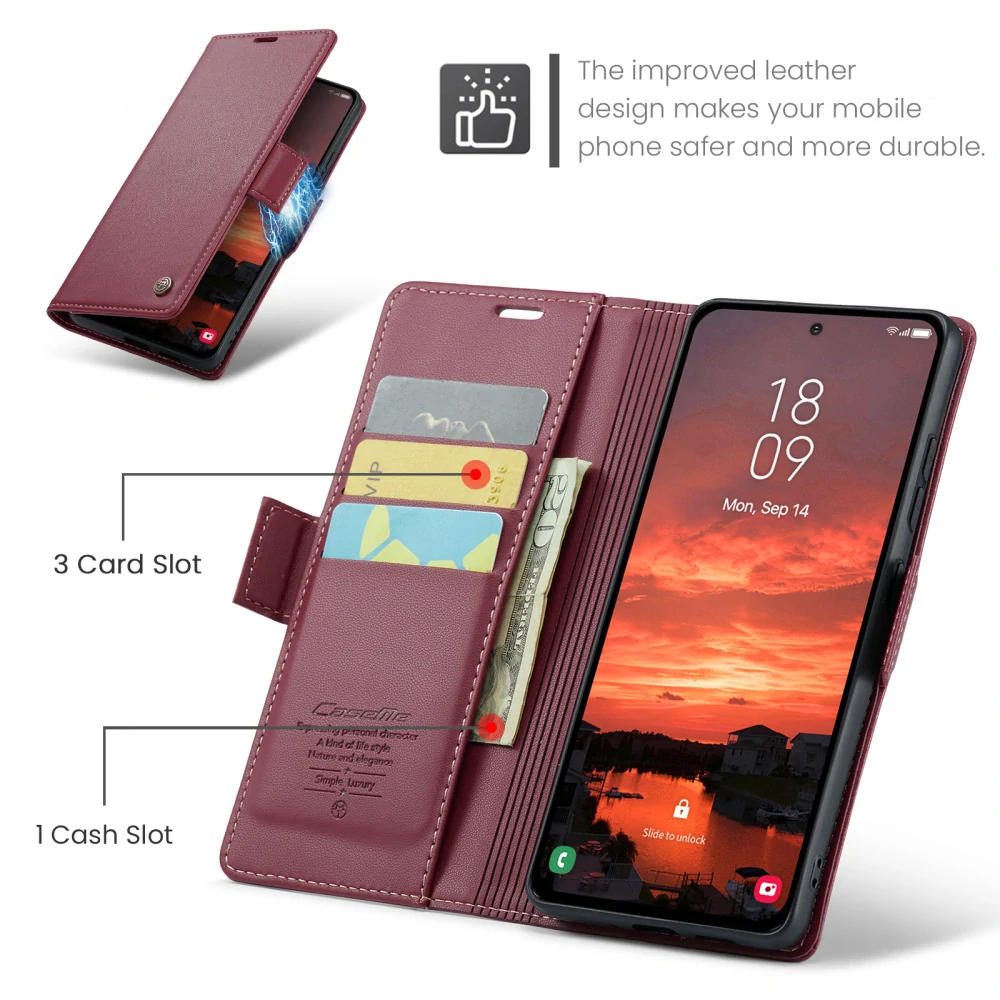 Puzdro na Samsung Galaxy S25 FE CASEME smooth červené