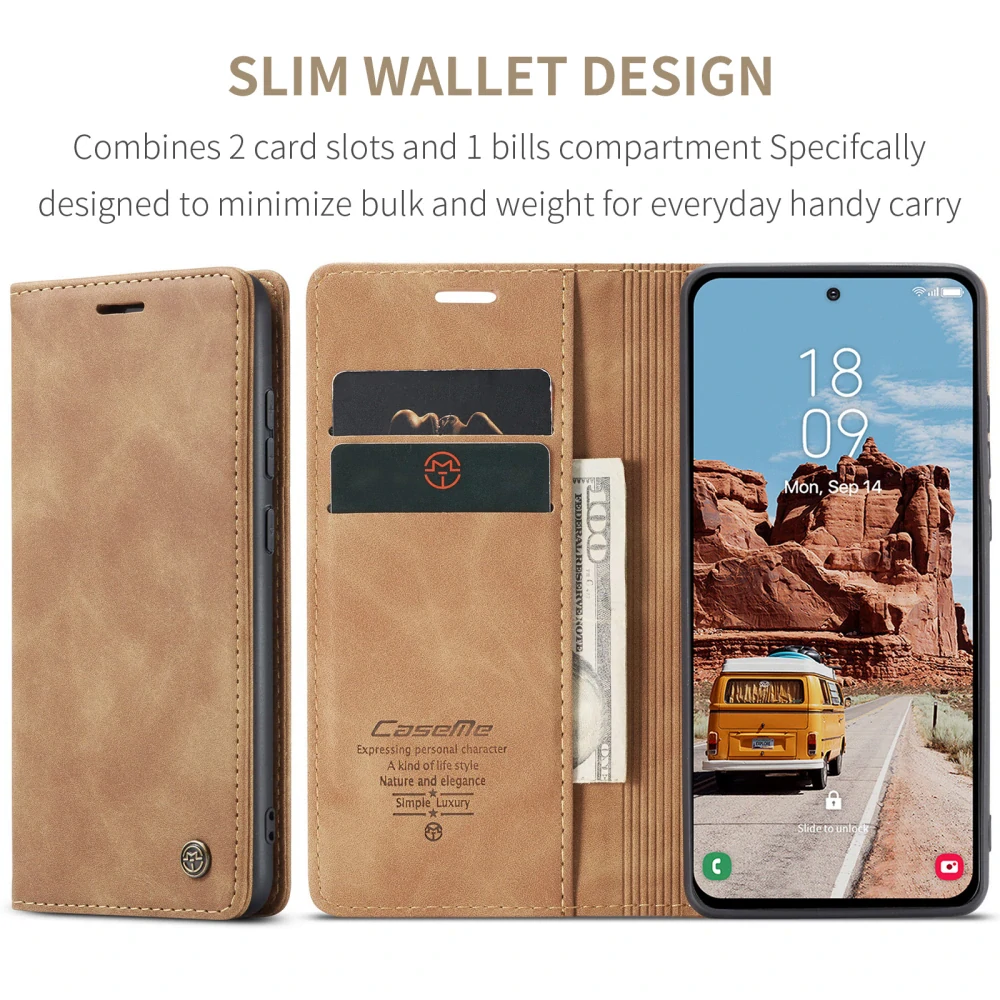 Puzdro na Samsung Galaxy S25 FE CASEME svetlo hnedé