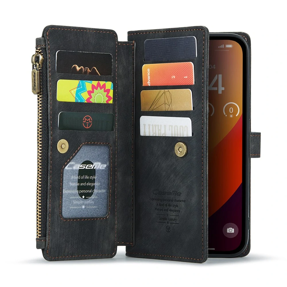 Puzdro pre iPhone 16 Pro Max CASEME Luxury Double Layer čierne