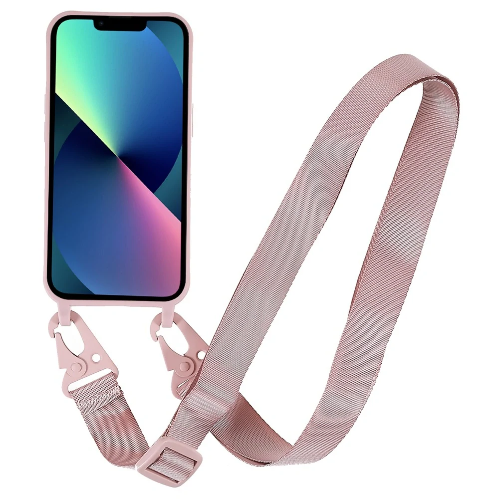 Kryt na iPhone 13 Pro Wide gumový so šnúrkou na krk staroružový