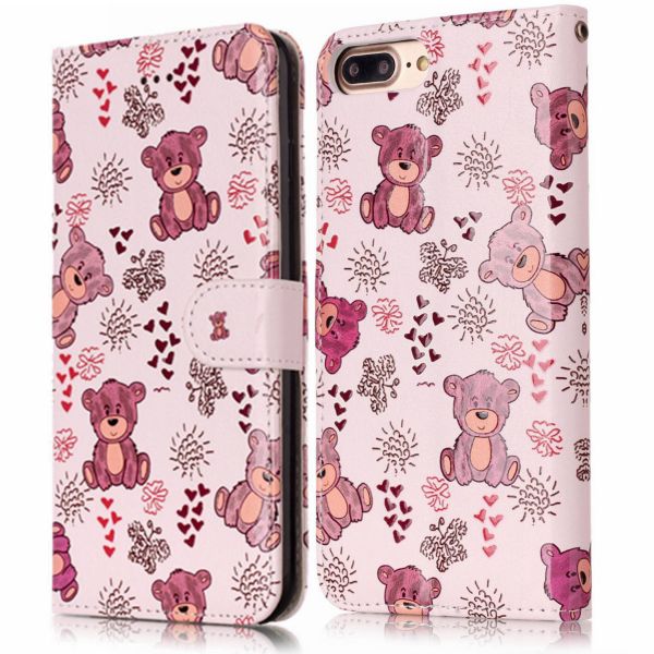 Puzdro na iPhone 7 Plus / 8 Plus Medvedík ružové