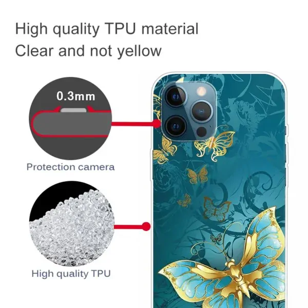 Kryt na iPhone 12 / 12 Pro Motýľ zlatý