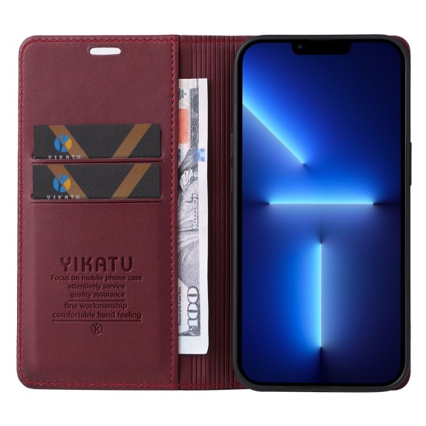 Puzdro YIKATU pre iPhone 13 vínové