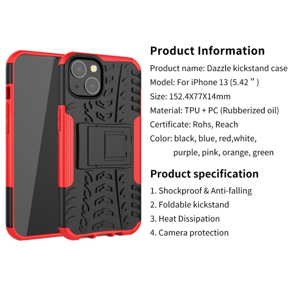 Kryt na iPhone 13 odolný Tire čierny