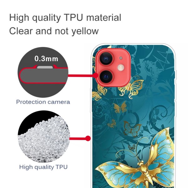 Kryt na iPhone 13 Motýľ zlatý