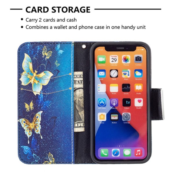 Puzdro pre iPhone 13 Motýľ modré