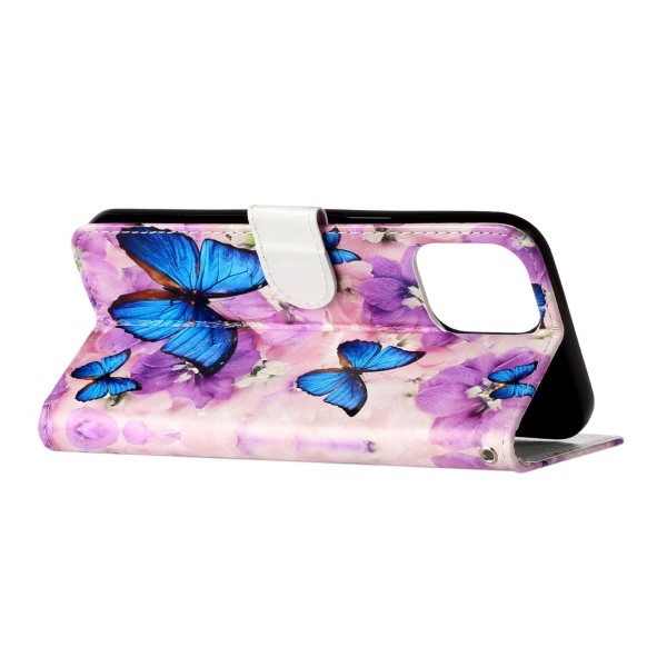 Puzdro pre iPhone 13 Pre Motýľ fialové