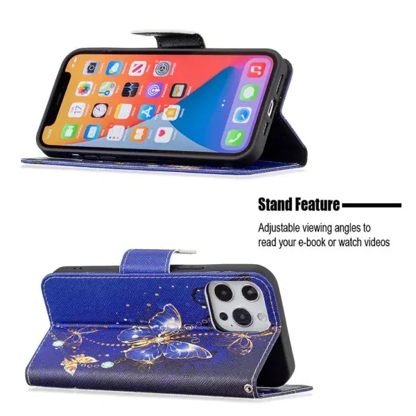 Puzdro pre iPhone 13 Pro Motýle fialové