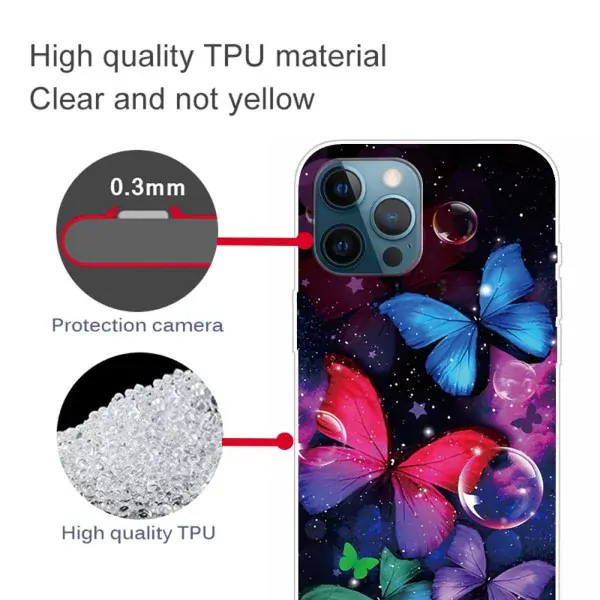 Kryt na iPhone 12 / 12 Pro Motýľ čierny
