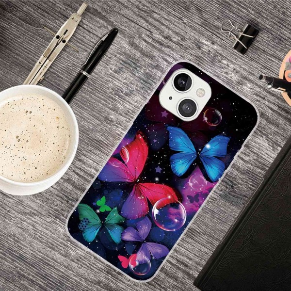 Kryt na iPhone 14 Motýle farebné