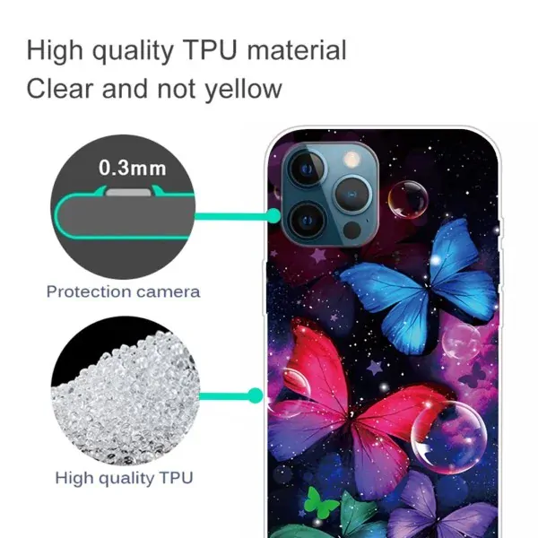 Kryt na iPhone 14 Pro Motýľ čierny