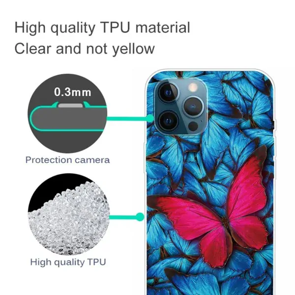 Kryt na iPhone 14 Pro Motýľ modrý