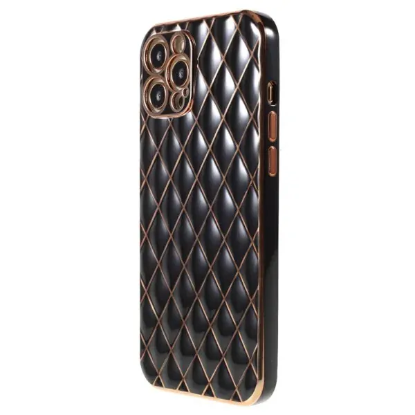 Kryt na iPhone 14 Pro Luxury rhombus čierny