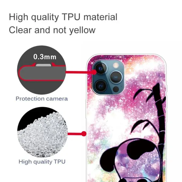 Kryt na iPhone 13 Pro Panda ružový