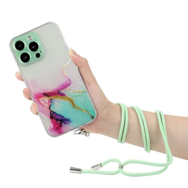 Kryt na iPhone 13 Pro Lanyard zelený