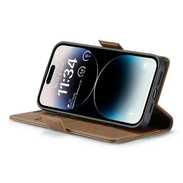 Púzdro na iPhone 14 Pro Max CASEME Smooth hnedé
