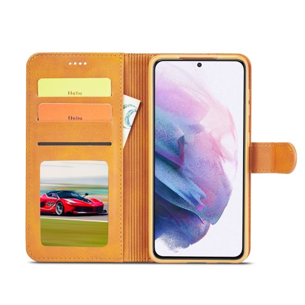 Puzdro LC.IMEEKE pre Samsung Galaxy S21 svetlo hnedé
