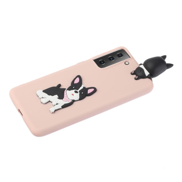 Kryt na Samsung Galaxy S21 Plus 3D Pes ružový