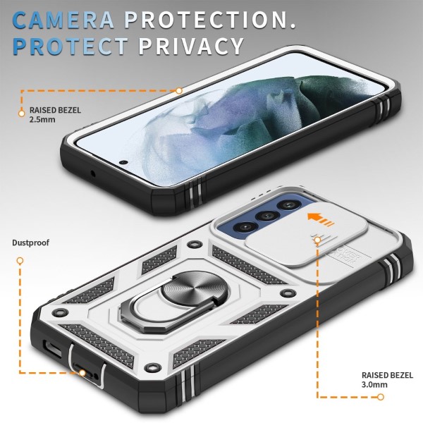 Kryt na Samsung Galaxy S21 FE odolný s krytom na fotoaparát biely