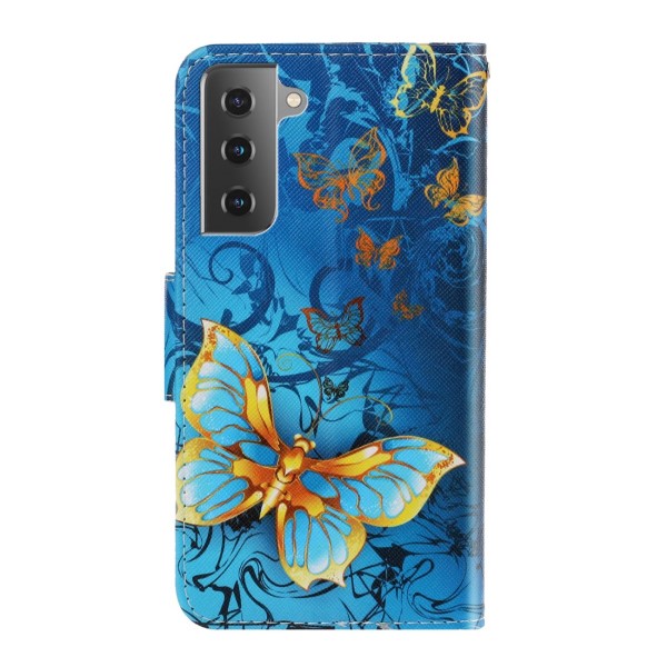 Puzdro na Samsung Galaxy S21 FE Motýľ zlaté