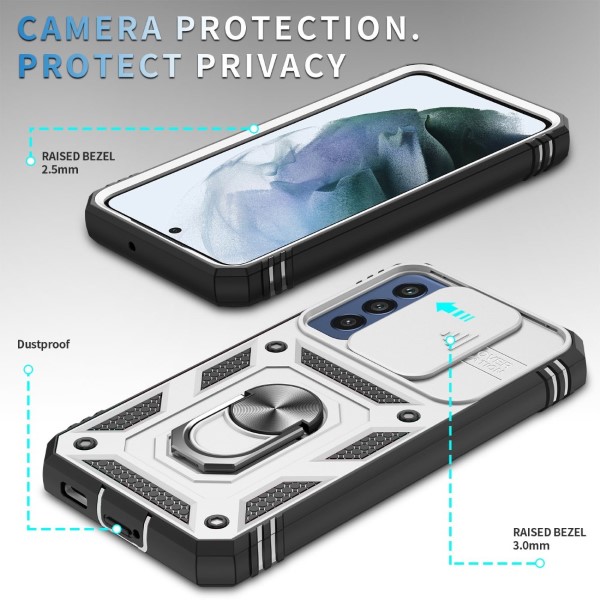 Kryt na Samsung Galaxy S22 odolný s krytom na fotoaparát biely