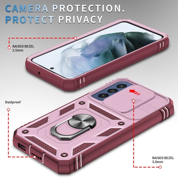 Kryt na Samsung Galaxy S22 odolný s krytom na fotoaparát vínový