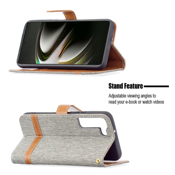 Puzdro na Samsung Galaxy S22 Jeans šedé