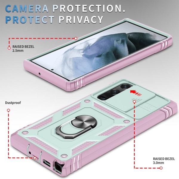 Kryt na Samsung Galaxy S22 Ultra odolný s krytom na fotoaparát ružový